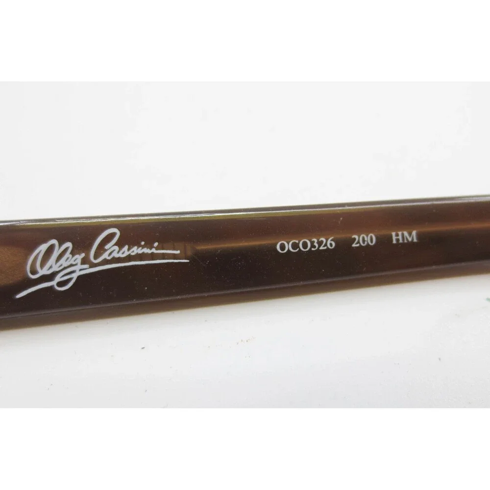 Oleg Cassini OCO326 Eyeglasses Brown Semi Rimless Rhinestone Logo 53-18-135 HM